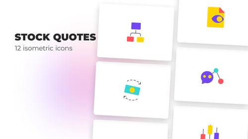 Animated User Interface Icons for Stock Market Finance