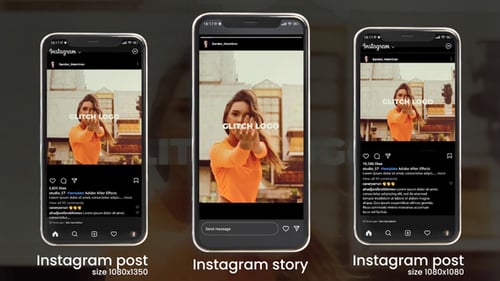 Dynamic Glitch Logo Reveal for Social Media Posts