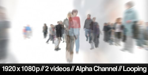 Animated Abstract Crowd Transition with Alpha Channel