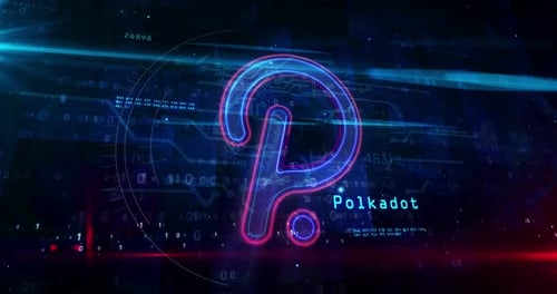 Futuristic Neon Polkadot Logo Animation with Digital Data