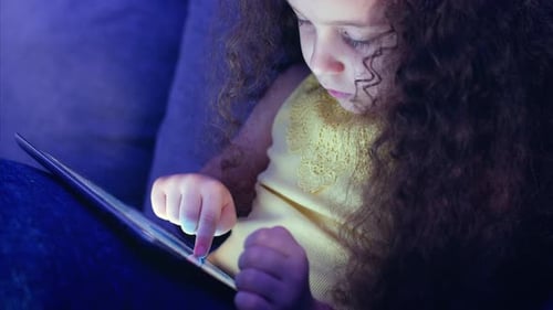 Child Entertaining With Tablet