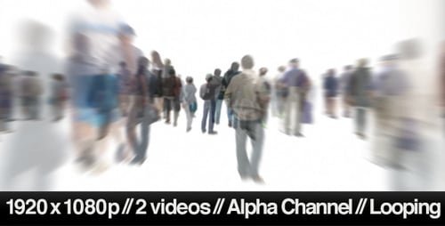 Animated Blurred Crowd Walking Loop