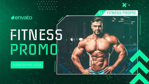 Energetic Fitness Promo with Glitch Effects and Bold Typography