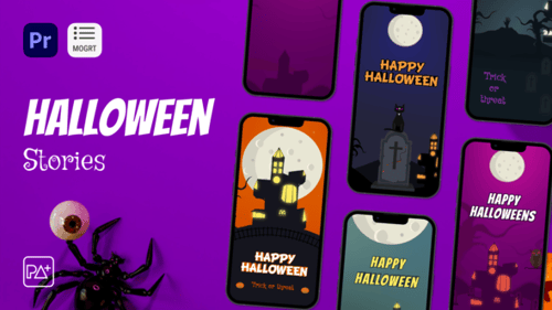 Animated Halloween Social Media Stories with Text