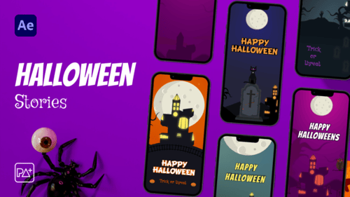 Animated Halloween Vertical Stories for Social Media