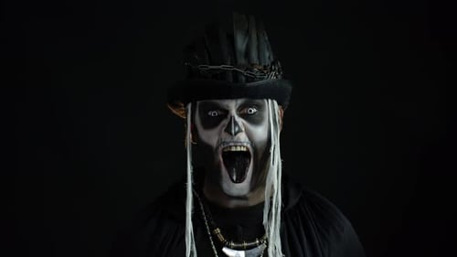 Man with Creepy Make up Screaming