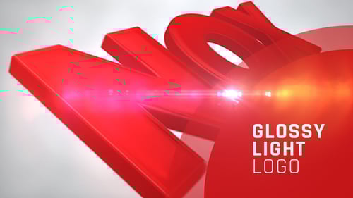 Dynamic Glossy 3D Logo Reveal with Cinematic Light Flares