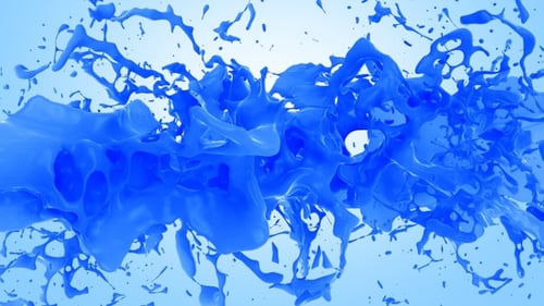 Dynamic Blue Liquid Paint Splashing Transition Animation