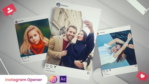Dynamic Social Media Photo Slideshow Opener with Gradient Backgrounds
