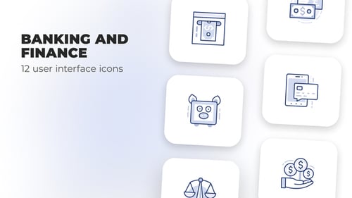 Clean Animated Banking and Finance User Interface Icons