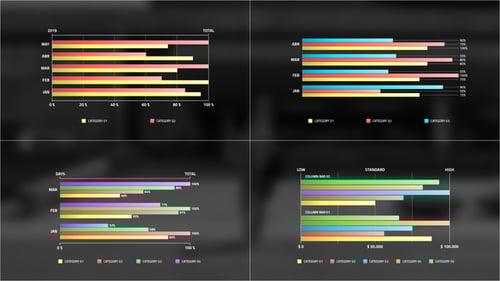 Animated Horizontal Column Bar Infographics Data Visualization