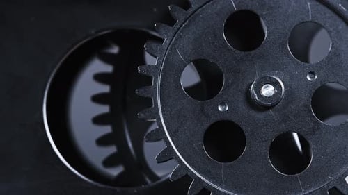 Rotating Black Plastic Gears
