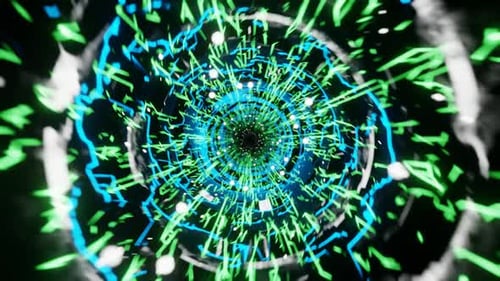 Seamlessly Looped Abstract Connections Concept Circular Endless Tunnel Background