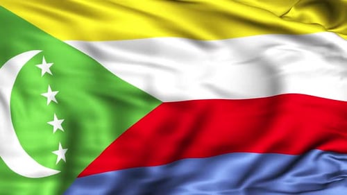 Comoros National Flag Waving Animation