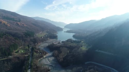 Beautiful View Of Aerial Lake 4k