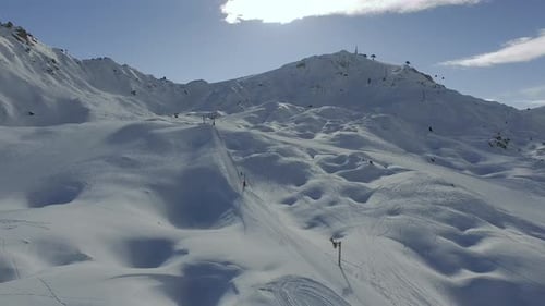 Aerial view of a ski resort