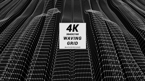 Abstract Waving Digital Grid Animation Background