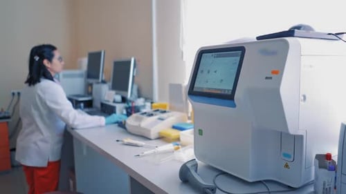 Research Centre With Innovative Equipment. Scientist carrying out an experiment in laboratory