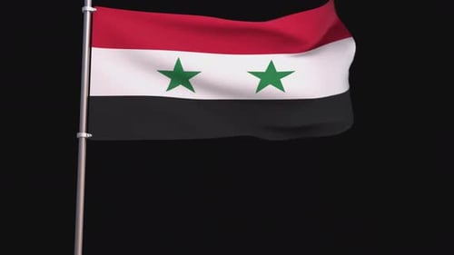 Seamless Loop of Syrian Flag Waving