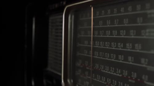 Retro radio in dark room