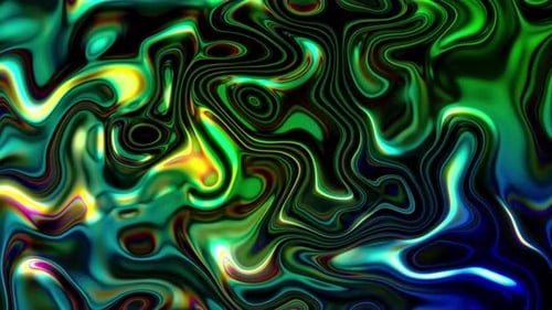 Futuristic Iridescent Holographic Moving Waves Metallic Colorful Background