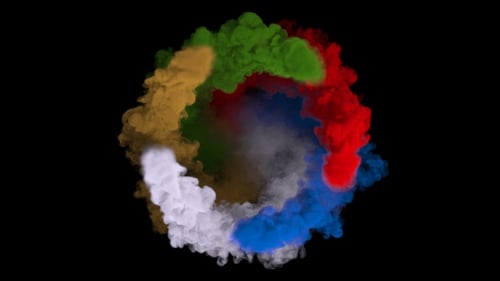 Swirling Christmas Colored Smoke01 In 2k