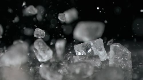 Ice falling in super slow motion