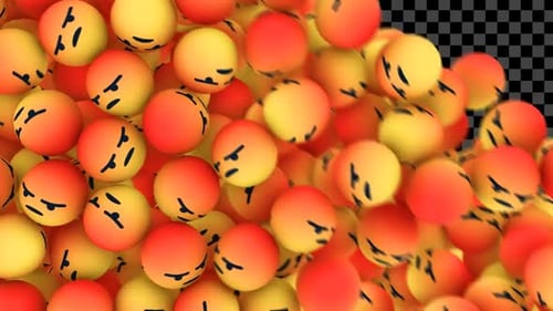 Angry Emoji Falling 3D Loop Animation