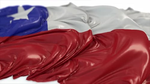 Waving Chile Flag Realistic 3D Animation Loop