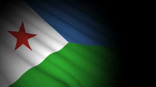 Djibouti National Flag Waving Seamless Loop