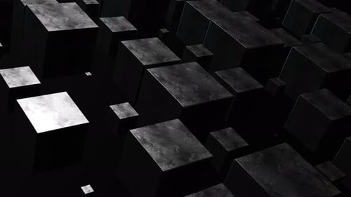 Dark Metallic Cubes Minimalist Geometric Background