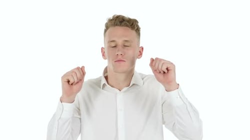 Dancing Young Man White Background