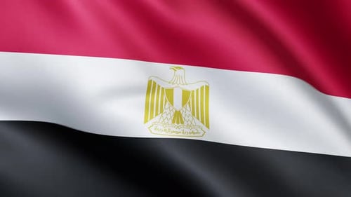 Waving Egyptian Flag Seamless Loop Animation