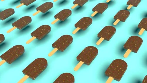 Rotating Chocolate Ice Cream Bars Pattern Seamless Loop