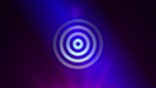 Digital Red Color Equalizer Audio Waves Circle Blue Purple Background