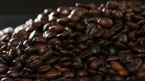 Dark Roasted Coffee Beans Close-Up