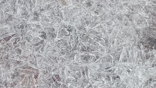 Cracked Ice Surface Texture Closeup Top View Natural Background