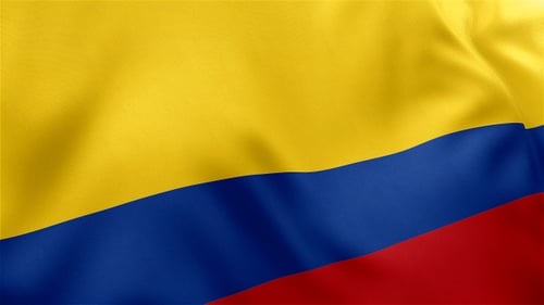 Realistic Waving Flag of Colombia Loop Background