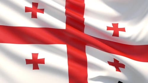 Realistic Flag of Georgia Waving Seamlessly