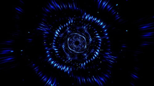 Glittering Blue Light Streak Rotation Background Loop 4K