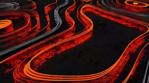 Neon Lava Animation Vj Loop Background With Reflected Floor 4K