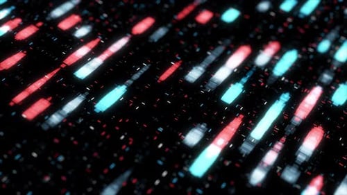 Animation d'une boucle transparente, de taches de néon épaisses et brillantes