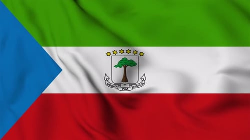 Equatorial Guinea National Flag Waving Animation
