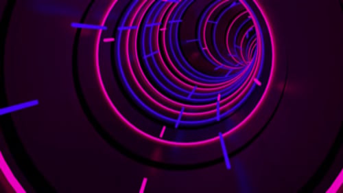 Laufen im Neonlichttunnel 03 4K
