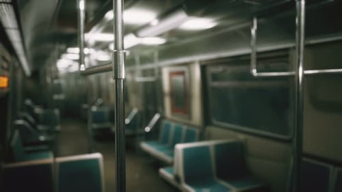 Subway Car in USA Empty Because of the Coronavirus Covid-19 Epidemic