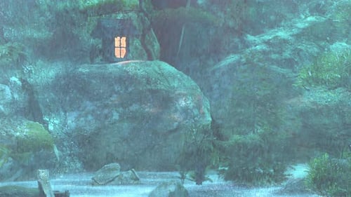 Small And Cold Falling The Icy Hill