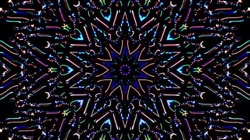 Beautiful abstract kaleidoscope that shines, a radiant light that regulates the subtle movements