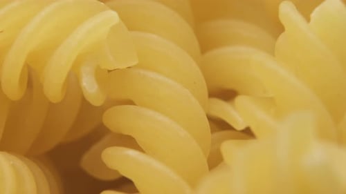 Close Up of Uncooked Rotini Pasta