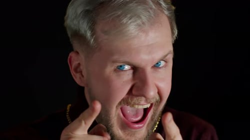 Man Cheering and Celebrating Success Close Up