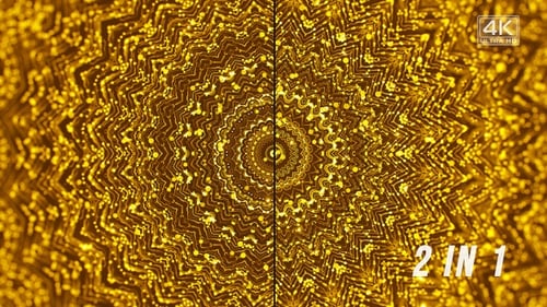 Golden Shimmering Particles Abstract Kaleidoscope Background